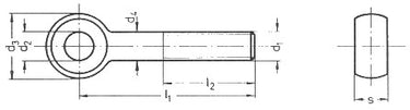 M24X120 DIN 444-B sort øjebolt - 1