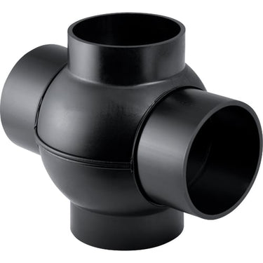 PEH grenrør 88,5/180° Geberit  110/110/110 mm 2-grene sort - 1