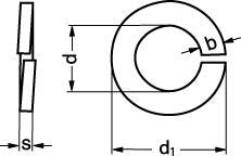 3 Sort Fjederskive D127B 100 stk - 1