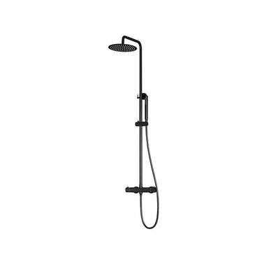 Lavabo Studio termostatbatteri pulverlakeret/rustfrit stål t/br m/hoved/håndbr mat sort - 1