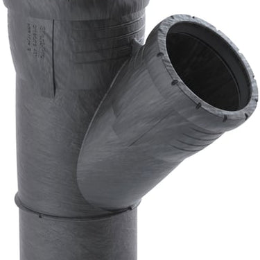 Geberit Silent Pro grenrør 45° PP MX 75/50mm stikmf sort - 1