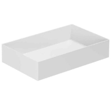 Lavabo Elegance håndvask glaseret porcelæn 600x380x125mm t/bordpl/væg blank hvid - 1