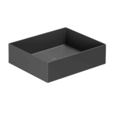Lavabo Elegance håndvask glaseret porcelæn 450x380x125mm t/bordpl/væg mat sort - 1