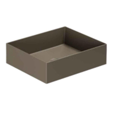 Lavabo Elegance håndvask matglaseret porcelæn 450x380x125mm t/bordpl/væg Cocoa - 1