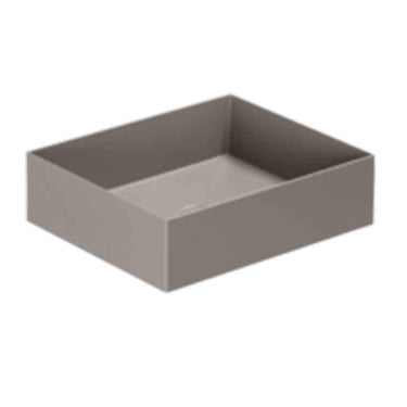 Lavabo Elegance håndvask matglaseret porcelæn 450x380x125mm t/bordpl/væg Taupe - 1