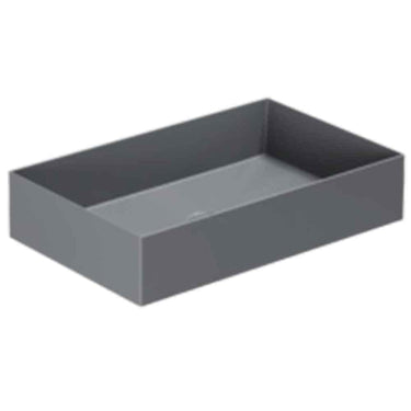 Lavabo Elegance håndvask matglaseret porcelæn 600x380x125mm t/bordpl/væg Antracit - 1