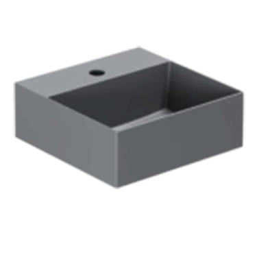 Lavabo Elegance håndvask matglaseret porcelæn 350x350x125mm t/bordpl/væg Antracit - 1