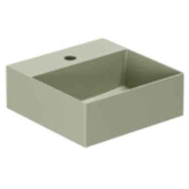 Lavabo Elegance håndvask matglaseret porcelæn 350x350x125mm t/bordpl/væg Nature Green - 1