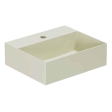 Lavabo Elegance håndvask matglaseret porcelæn 420x350x125mm t/bordpl/væg Perlé - 1