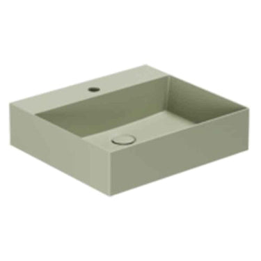 Lavabo Elegance håndvask matglaseret porcelæn 500x450x125mm t/bordpl/væg Nature Green - 1