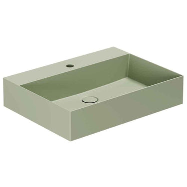 Lavabo Elegance håndvask matglaseret porcelæn 610x400x125mm t/bordpl/væg Nature Green - 1