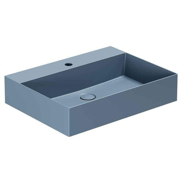 Lavabo Elegance håndvask matglaseret porcelæn 610x400x125mm t/bordpl/væg Royal Blue - 1