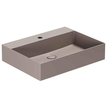 Lavabo Elegance håndvask matglaseret porcelæn 610x400x125mm t/bordpl/væg Taupe - 1