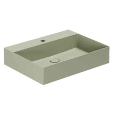 Lavabo Elegance håndvask matglaseret porcelæn 600x450x125mm t/bordpl/væg Nature Green - 1
