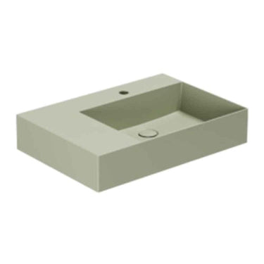 Lavabo Elegance håndvask matglaseret porcelæn 650x450x125mm t/bordpl/væg Nature Green - 1