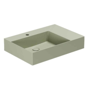 Lavabo Elegance håndvask matglaseret porcelæn 650x450x125mm t/bordpl/væg Nature Green - 1