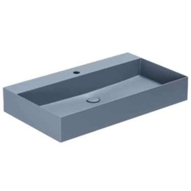 Lavabo Elegance håndvask matglaseret porcelæn 800x450x125mm t/bordpl/væg Royal Blue - 1