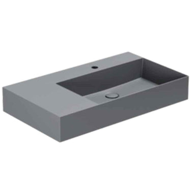 Lavabo Elegance håndvask matglaseret porcelæn 810x460x125mm t/bordpl/væg Antracit - 1