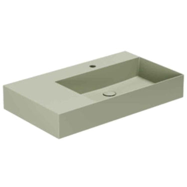 Lavabo Elegance håndvask matglaseret porcelæn 810x460x125mm t/bordpl/væg Nature Green - 1