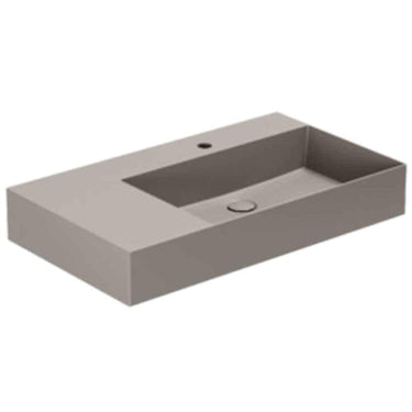 Lavabo Elegance håndvask matglaseret porcelæn 810x460x125mm t/bordpl/væg Taupe - 1
