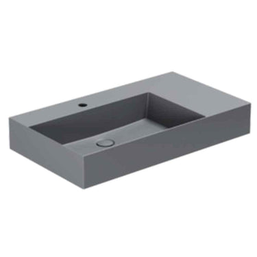 Lavabo Elegance håndvask matglaseret porcelæn 810x460x125mm t/bordpl/væg Antracit - 1