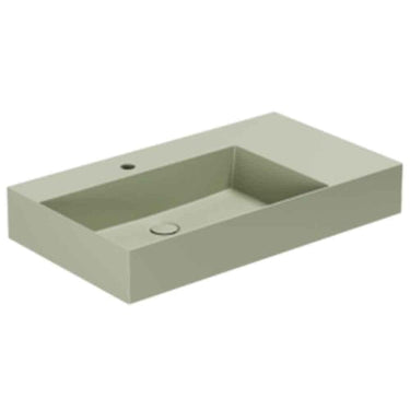 Lavabo Elegance håndvask matglaseret porcelæn 810x460x125mm t/bordpl/væg Nature Green - 1