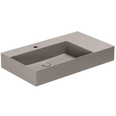Lavabo Elegance håndvask matglaseret porcelæn 810x460x125mm t/bordpl/væg Taupe - 1