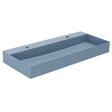Lavabo Elegance håndvask matglaseret porcelæn 1020x400x125mm t/bordpl/væg Royal Blue - 1