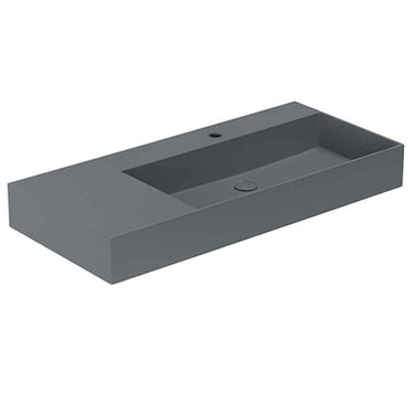 Lavabo Elegance håndvask matglaseret porcelæn 1020x400x125mm t/bordpl/væg Antracit - 1