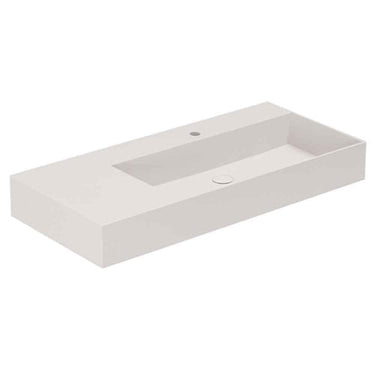 Lavabo Elegance håndvask matglaseret porcelæn 1020x400x125mm t/bordpl/væg Ash - 1