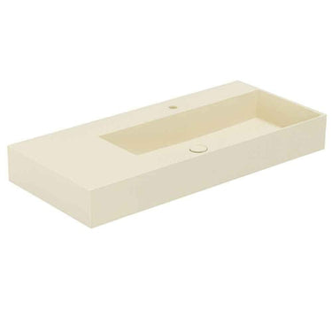Lavabo Elegance håndvask matglaseret porcelæn 1020x400x125mm t/bordpl/væg Perlé - 1