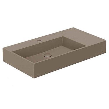 Lavabo Elegance håndvask matglaseret porcelæn 1020x400x125mm t/bordpl/væg Cocoa - 1