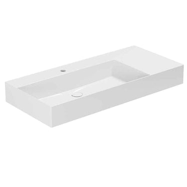 Lavabo Elegance håndvask matglaseret porcelæn 1020x400x125mm t/bordpl/væg Cotton - 1