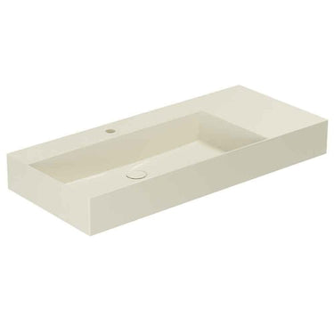Lavabo Elegance håndvask matglaseret porcelæn 1020x400x125mm t/bordpl/væg Perlé - 1