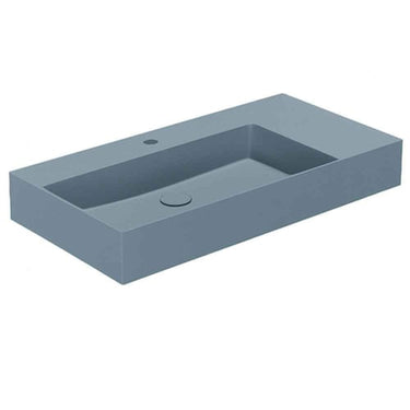 Lavabo Elegance håndvask matglaseret porcelæn 1020x400x125mm t/bordpl/væg Royal Blue - 1