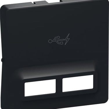 Afdækning for FUGA dobbelt 5V USB-lader koksgrå - 1