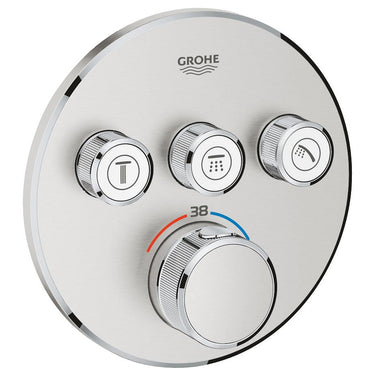 GROHE Grohtherm SmartControl termostat udv. del rund 3SC SuperSteel - 1