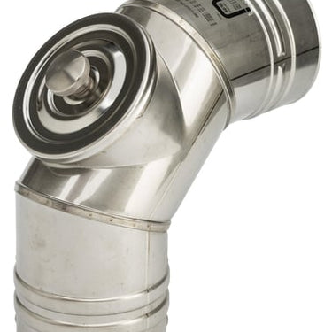 Metalbestos Omega foringsvinkelstykke 90° med inspektionslem Ø130 mm - 1
