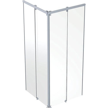 Ifö Showerama frontelement 900 x 900 mm sølv/klar alu - 1