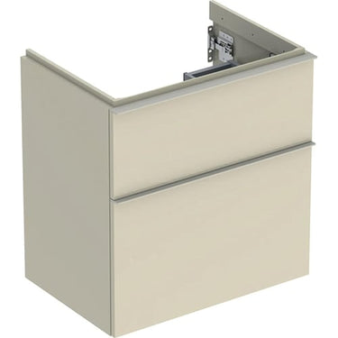 Geberit Icon vaskeskab 592 x 416 x 615 mm 2 skuffer sandgrå højkomprimeret trelags-spånplade lakeret blankpoleret - 1