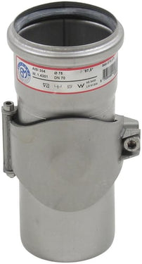 BLÜCHER renserør 75 mm kort model rustfri - 1