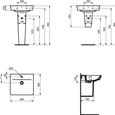 Ideal Standard Connect Air håndvask 500 mm hvid - 2