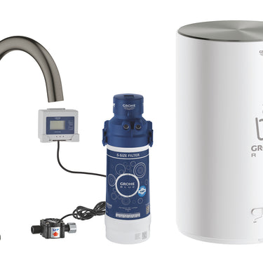 GROHE Red II Mono hane med kogende vand 4 l-kedel C-tud børstet Hard Graphite - 1