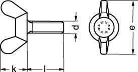 M5X12 (DIN 316) A2 fløjskrue amerikansk form - 1
