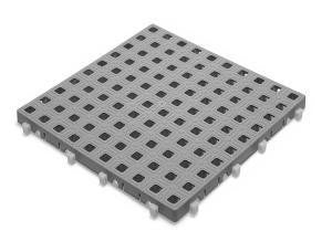 Skridsikre gulvfliser med huller 250x250x18 grå - 1