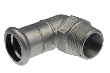 VSH bøjning 90° muffe/nippel 22 mm X 3/4 syrefast - 1