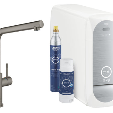 GROHE Blue Home etgrebs L-tud køkkenarmatur og køler EU bør Hard Graphite - 1