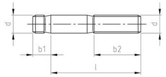 M16X35 A4 DIN 938 tapskrue 1 X d - 1