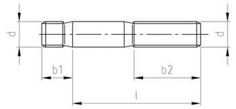 M12X20 A2 DIN 939 tapskrue 1,25 X d - 1