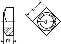 M10 A4 DIN 557 4-kantet møtrik - 1